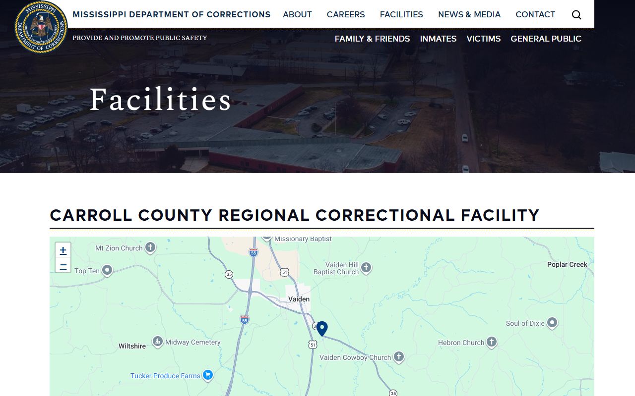 Carroll County inmate population regional correctional facility MDOC page